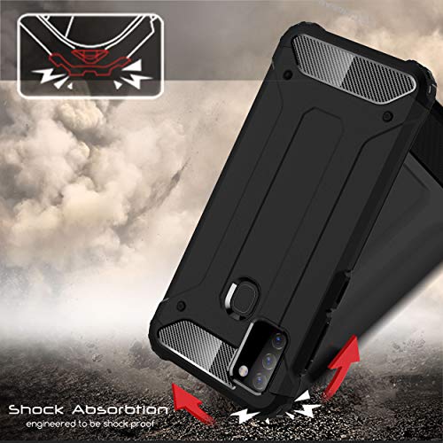 [Tough Armoured Case] ShockProof Dual-Layer Protective Heavy Duty Cover for Samsung Galaxy A21s