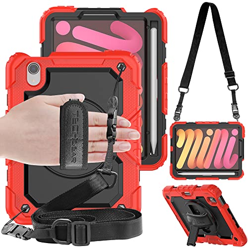 [UTILITY Case] Full Body Shockproof Case with Stand, Hand & Shoulder Strap for Apple iPad Mini 7 / Mini 6 8.3" [7th / 6th Generation]