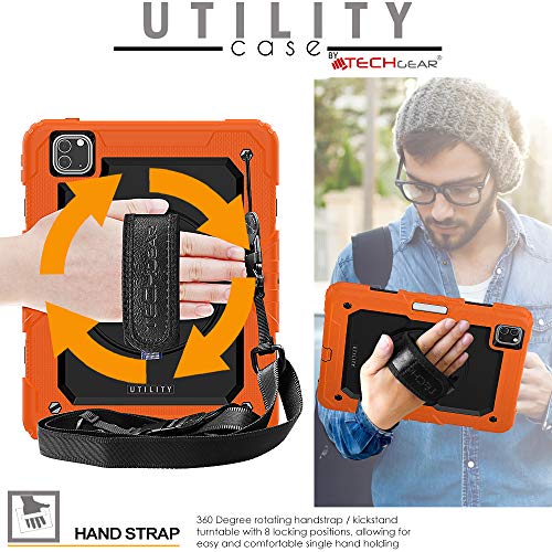 [UTILITY Case] Full Body Shockproof Case with Stand, Hand & Shoulder Strap for Apple iPad Pro 11" 2022 & 2021 [4th & 3rd Generations]