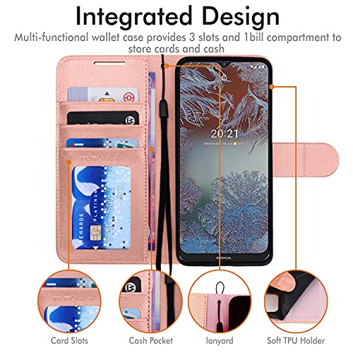 [Wallet Case] Protective Cover with Cash & Card Holder, Stand and Wrist Strap For Nokia G10 / G20