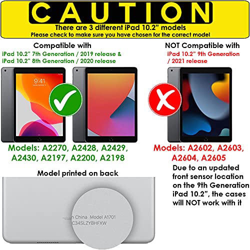 [Folio Case] Smart Cover Stand with Auto Sleep/Wake & Hand Strap For Apple iPad 10.2" 2021 / 2020 / 2019 [9th / 8th / 7th Generation]