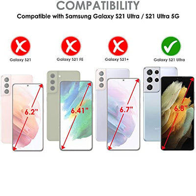 [Fusion HD Case] Shockproof Fused Gel Bumper & Hard Back Slim Clear Cover for Samsung Galaxy Galaxy S21 Ultra