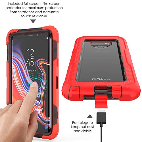 [Contender Case] Samsung Galaxy Note 9 Heavy Duty Case with Built-in Screen Protector, 360 [Full Body] Protective Cover with Kick Stand