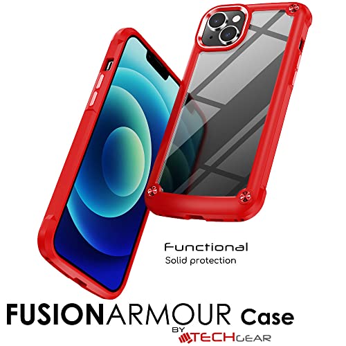 [Fusion Armour Case] Premium Hybrid Tough Heavy Duty, Rugged, Clear Back Bumper Case for Apple iPhone 14 6.1"