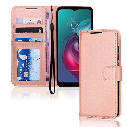 [Wallet Case] Protective Cover with Cash & Card Holder, Stand and Wrist Strap For Motorola Moto G30 / G10