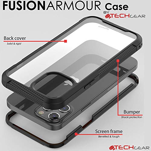 [Fusion Armour Case] Premium Slim Hybrid Tough Heavy Duty, Clear Back Bumper Case for iPhone 12 Pro Max