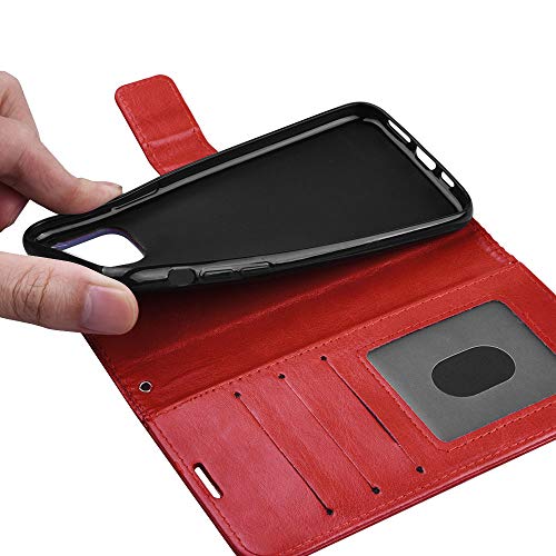 [Wallet Case] Protective Cover with Cash & Card Holder, Stand and Wrist Strap For Apple iPhone 11 Pro Max