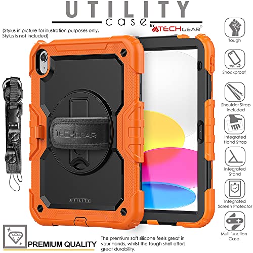 [UTILITY Case] Full Body Shockproof Case with Stand, Hand & Shoulder Strap for Apple iPad 11th & 10th Generation, iPad 2025 / 2022