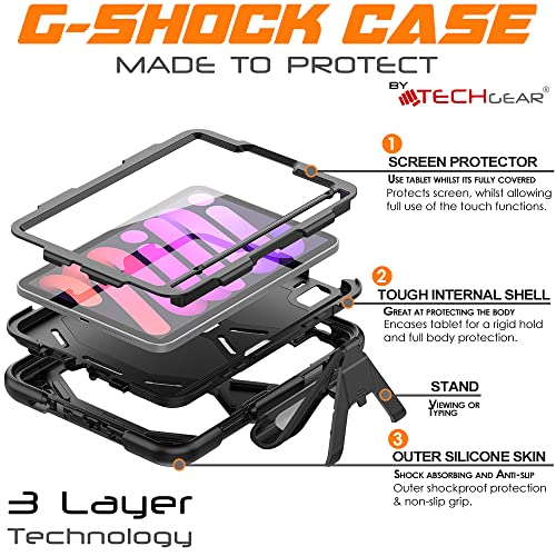 [G-SHOCK Case] Heavy Duty Long Survival Screen Protector Case for Apple iPad Mini 7 / Mini 6 8.3" [7th / 6th Generation]