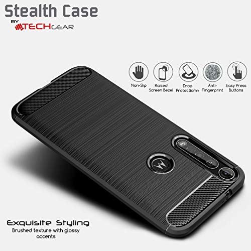 [Stealth Case] Motorola Moto G8 Plus Soft Protective Slim Cover with Carbon Fibre Detailing