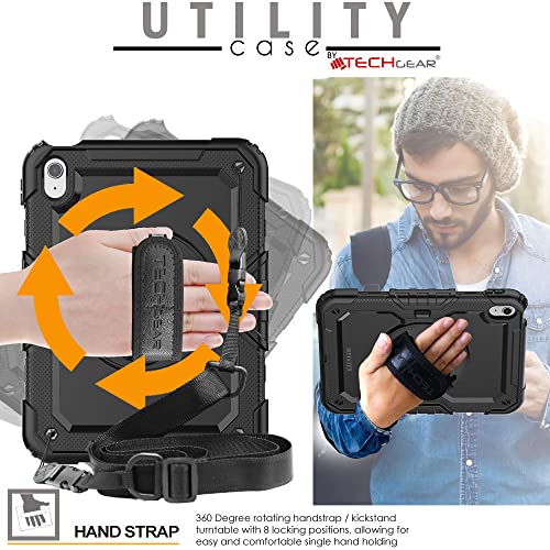 [UTILITY Case] Full Body Shockproof Case with Stand, Hand & Shoulder Strap for Apple iPad 11th & 10th Generation, iPad 2025 / 2022