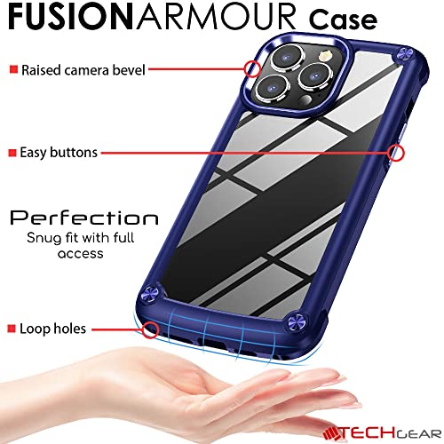 [Fusion Armour Case] Premium Hybrid Tough Heavy Duty, Rugged, Clear Back Bumper Case for Apple iPhone 14 Pro Max 6.7"