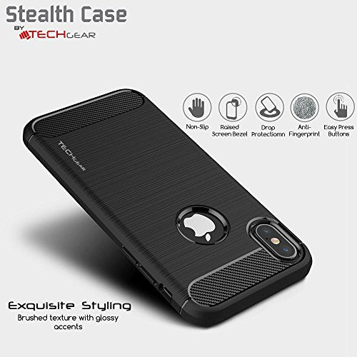 [Stealth Case] iPhone XS Max Soft Protective Slim Cover with Carbon Fibre Detailing