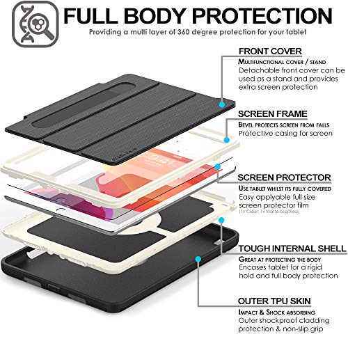 [D-FENCE Case] Tough & Rugged Smart Case For Apple iPad 10.2" 9th, 8th, 7th Generation