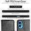 [Wallet Case] Protective Cover with Cash & Card Holder, Stand and Wrist Strap For Motorola Moto E32