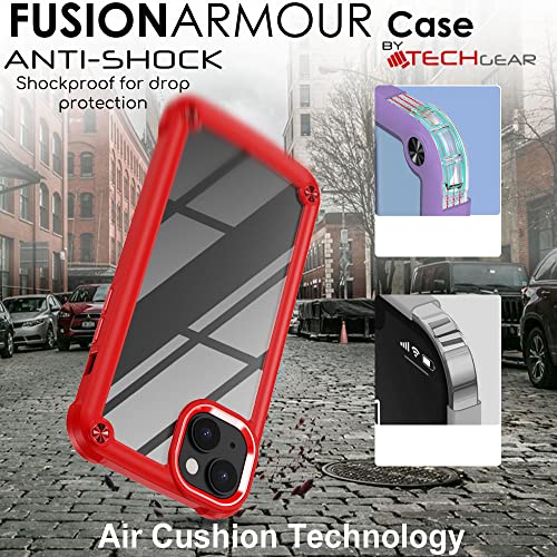 [Fusion Armour Case] Premium Hybrid Tough Heavy Duty, Rugged, Clear Back Bumper Case for Apple iPhone 14 6.1"