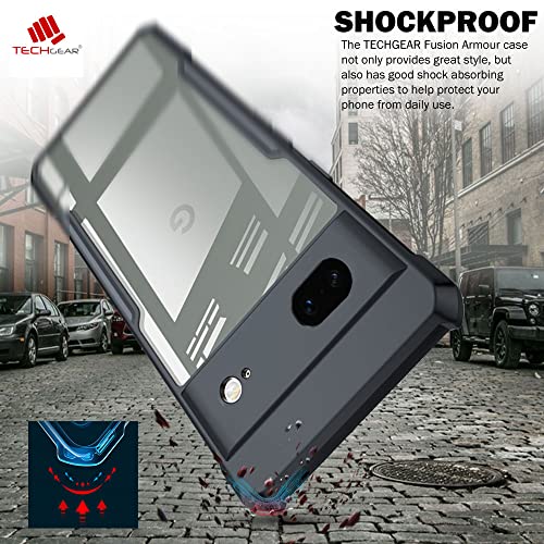 [Fusion Armour Case] Premium Hybrid Tough Heavy Duty, Clear Back, Bumper Case for Google Pixel 6a