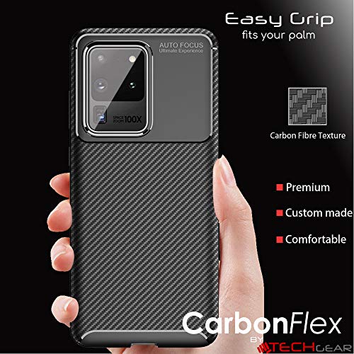 [CarbonFlex Case] Premium Shockproof Soft Slim Cover with Carbon Fibre Effect For Samsung  Galaxy S20 Ultra