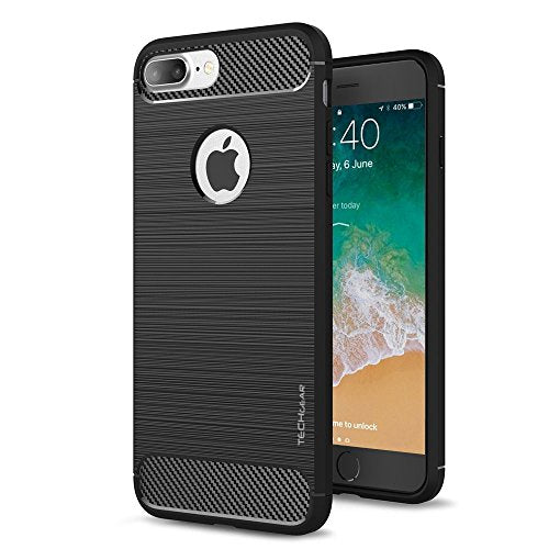[Stealth Case] iPhone 8 Plus Soft Protective Slim Cover with Carbon Fibre Detailing