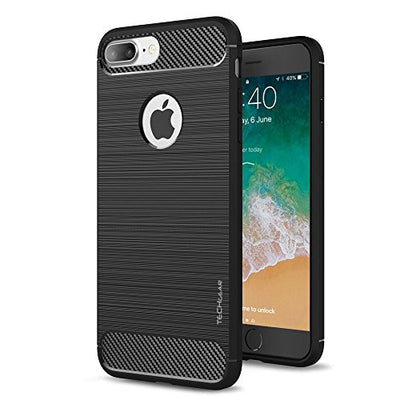 [Stealth Case] iPhone 8 Plus Soft Protective Slim Cover with Carbon Fibre Detailing