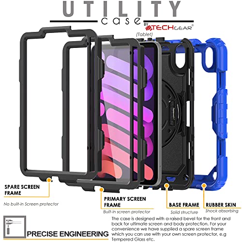 [UTILITY Case] Full Body Shockproof Case with Stand, Hand & Shoulder Strap for Apple iPad Mini 7 / Mini 6 8.3" [7th / 6th Generation]
