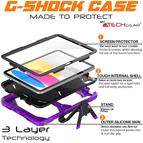 [G-SHOCK Case] Heavy Duty Long Survival Screen Protector Case for Apple iPad 11th & 10th Generation, iPad 2025 / 2022