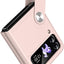 Samsung Galaxy Z Flip 4 / Flip 3 Case, Z Flip 4/3 Leather Case with Leather Finger Holder, Hard PC Shockproof Protective Bumper Case