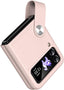Samsung Galaxy Z Flip 4 / Flip 3 Case, Z Flip 4/3 Leather Case with Leather Finger Holder, Hard PC Shockproof Protective Bumper Case