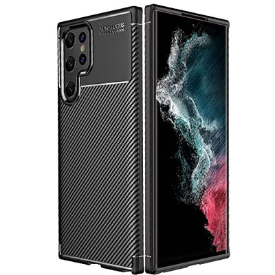 [CarbonFlex Case] Premium Shockproof Soft Slim Cover with Carbon Fibre Effect For Samsung  Galaxy S22 Ultra