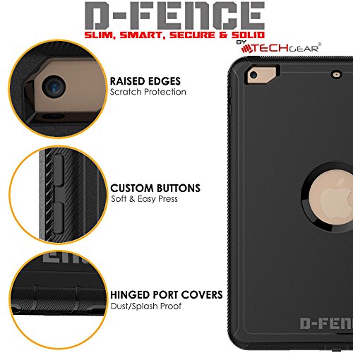 [D-FENCE Case] Tough & Rugged Smart Case For Apple iPad 9.7" (2018 / 2017)