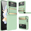 Samsung Galaxy Z Flip 4 Screen Protector Case, Z Flip 4 Case with Stylish Leather Hinge & Metal Trim, Hard PC Shockproof [Screen Protector] Case