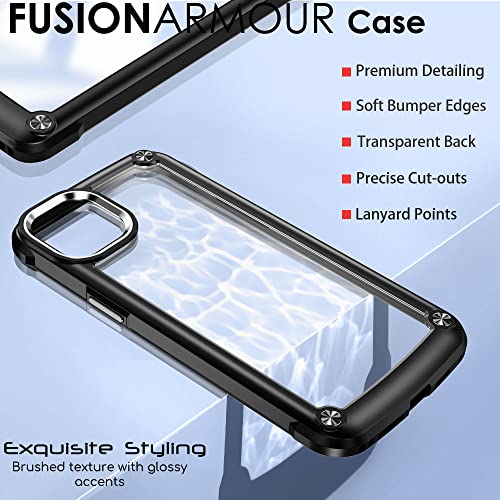 [Fusion Armour Case] Premium Hybrid Tough Heavy Duty, Rugged, Clear Back Bumper Case for Apple iPhone 14 Pro Max 6.7"