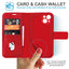[Leather Wallet Case] Genuine Leather [RFID Blocking] Magnetic Flip Case with Card & Slots and Stand For iPhone 13 6.1"