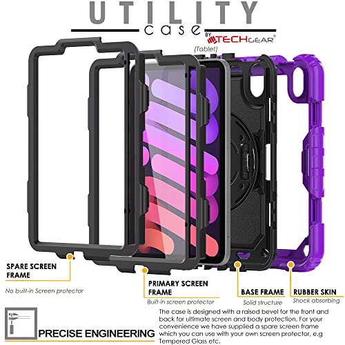 [UTILITY Case] Full Body Shockproof Case with Stand, Hand & Shoulder Strap for Apple iPad Mini 7 / Mini 6 8.3" [7th / 6th Generation]
