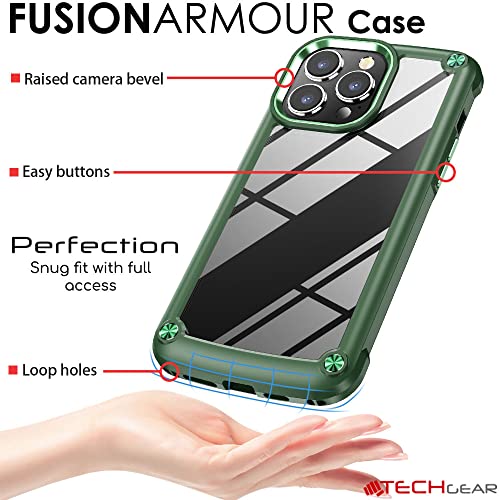 [Fusion Armour Case] Premium Hybrid Tough Heavy Duty, Rugged, Clear Back Bumper Case for Apple iPhone 14 Pro Max 6.7"