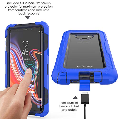 [Contender Case] Samsung Galaxy Note 9 Heavy Duty Case with Built-in Screen Protector, 360 [Full Body] Protective Cover with Kick Stand