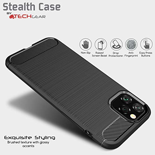 [Stealth Case] iPhone 11 Pro Soft Protective Slim Cover with Carbon Fibre Detailing