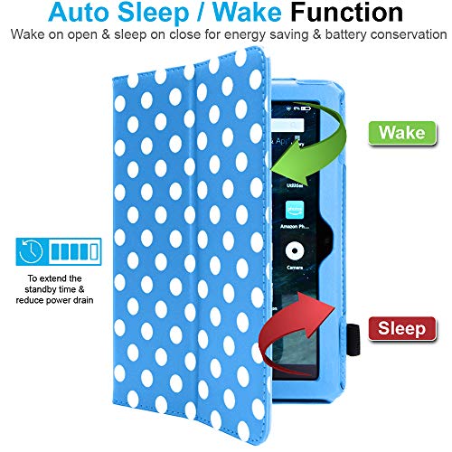 [Folio Case] Smart Cover Stand with Auto Sleep/Wake & Hand Strap For Amazon Fire HD 8" / HD 8" Plus (2024, 2022 & 2020 / 14th, 12th & 10th Generation)
