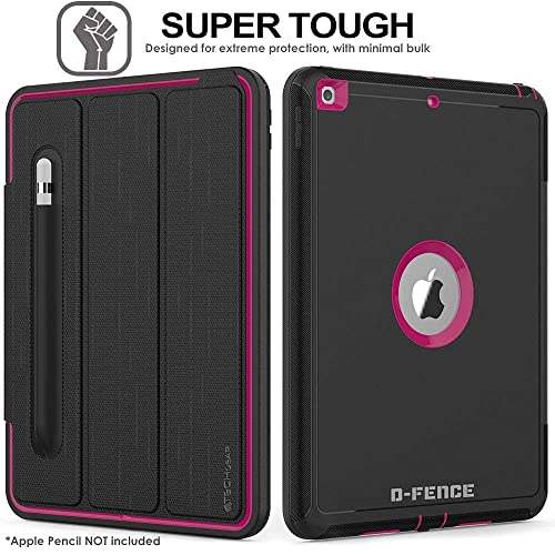 [D-FENCE Case] Tough & Rugged Smart Case For Apple iPad 10.2" 9th, 8th, 7th Generation