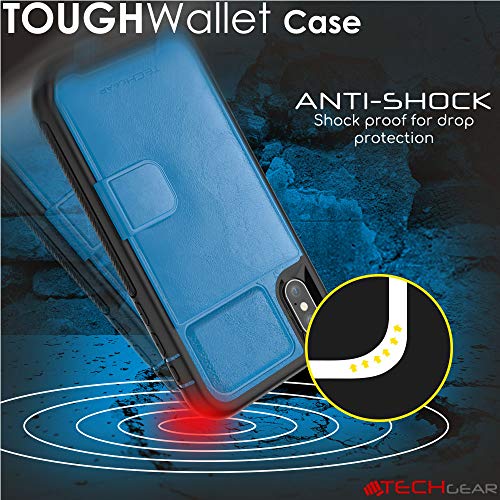 Tough Armoured Wallet 360 ShockProof Case with Card Slots & Stand for Apple iPhone XS Max