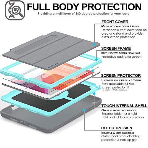 [D-FENCE Case] Tough & Rugged Smart Case For Apple iPad 10.2" 9th, 8th, 7th Generation
