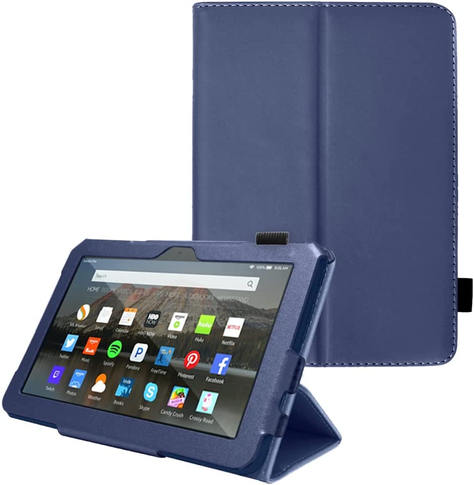 [Folio Case] Smart Cover Stand with Auto Sleep/Wake & Hand Strap For New Amazon Fire 7" (12th Generation / 2022)