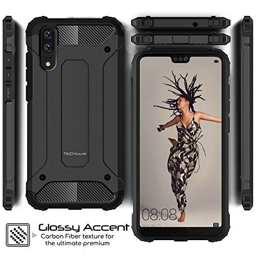 [Tough Armoured Case] ShockProof Dual-Layer Protective Heavy Duty Cover for Huawei P20