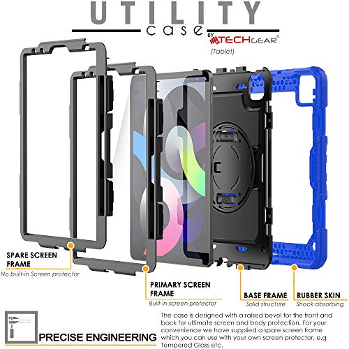 [UTILITY Case] Full Body Shockproof Case with Stand, Hand & Shoulder Strap for Apple iPad Air 5 / Air 4 10.9"