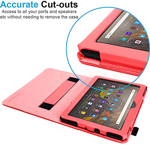 [Folio Case] Smart Cover Stand with Auto Sleep/Wake & Hand Strap For Amazon Fire HD 10" / HD 10" Plus (2021/11th Generation)