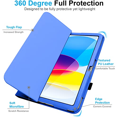 [Folio Case] Smart Cover Stand with Auto Sleep/Wake & Hand Strap For Apple iPad 11th & 10th Generation, iPad 2025 / 2022