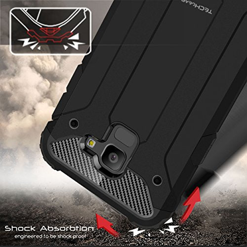 [Tough Armoured Case] ShockProof Dual-Layer Protective Heavy Duty Cover for Samsung Galaxy J6 2018
