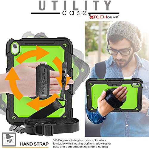 [UTILITY Case] Full Body Shockproof Case with Stand, Hand & Shoulder Strap for Apple iPad 11th & 10th Generation, iPad 2025 / 2022