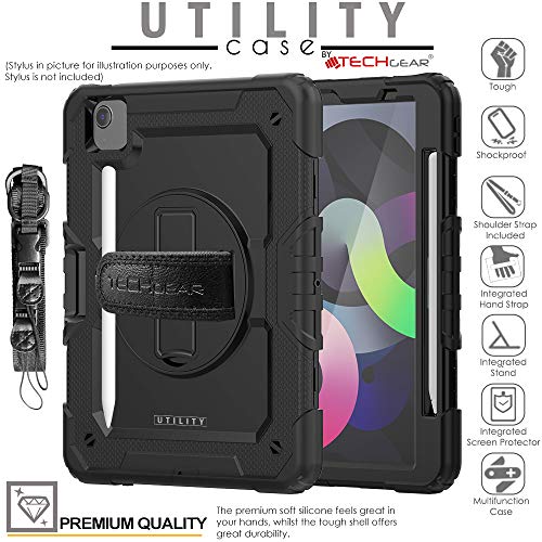 [UTILITY Case] Full Body Shockproof Case with Stand, Hand & Shoulder Strap for Apple iPad Air 5 / Air 4 10.9"