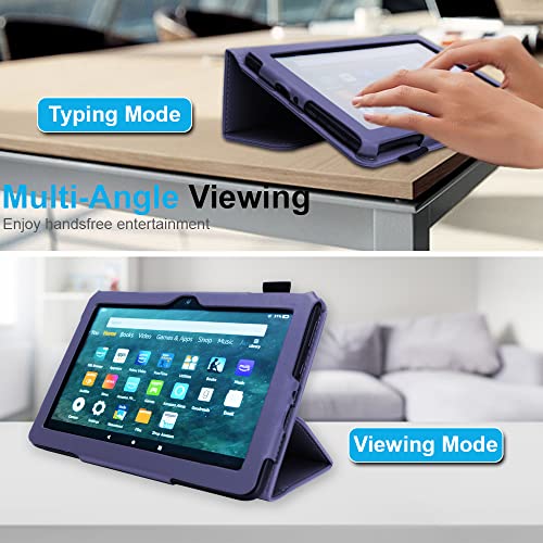 [Folio Case] Smart Cover Stand with Auto Sleep/Wake & Hand Strap For Amazon Fire HD 8" / HD 8" Plus (2024, 2022 & 2020 / 14th, 12th & 10th Generation)